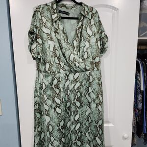 Ralph Lauren Green and Brown Midi Dress